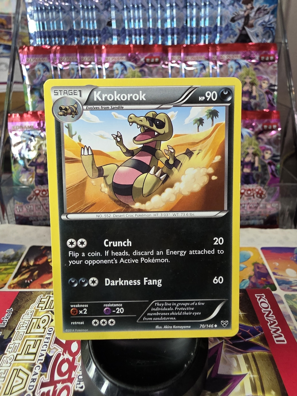 Krokorok Pokémon Card - Black & Yellow